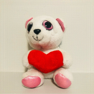 RUSS Bear Holding Heart Teddy Plush Valentines Stuffed Animal Pink